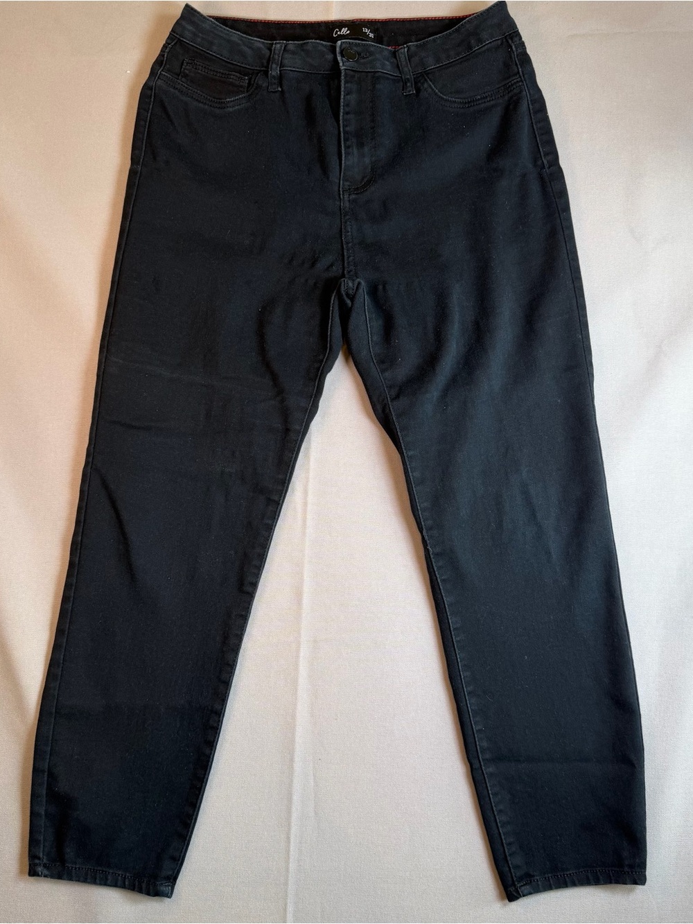 Cello Jeans Women’s sz13 Black High-Rise Cropped Stretchy Slim Jeans
